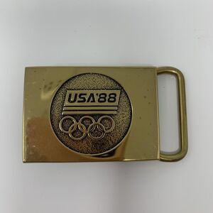 Vintage 1988 USA Olympic Belt Buckle Solid Brass Made in USA BTS 1983